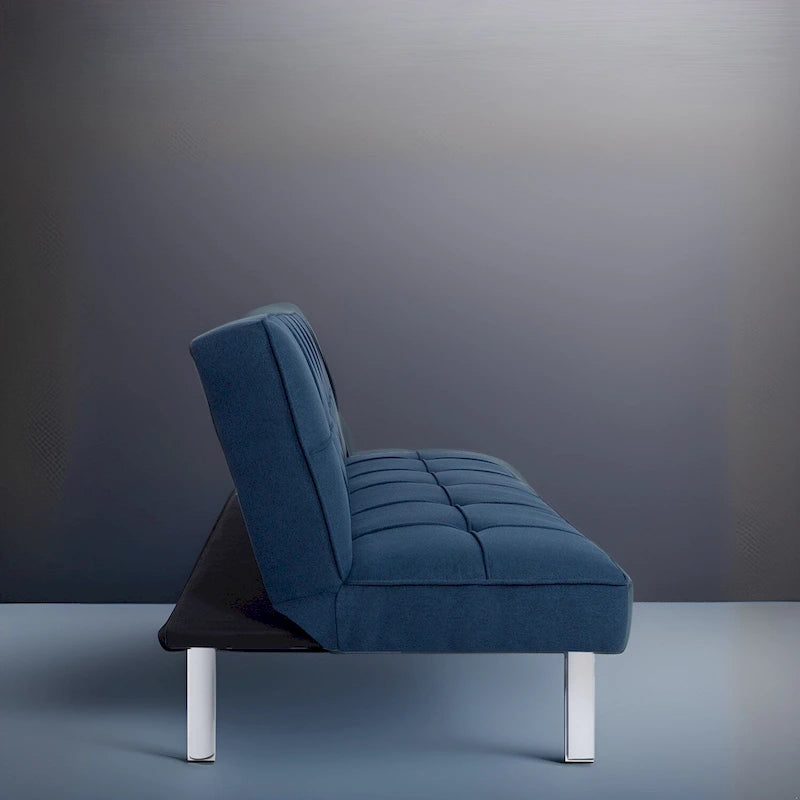 Canapé-lit futon moderne et confortable – Capitonnage, convertible, tissu de lin, canapé-lit pour salon ou chambre d'amis