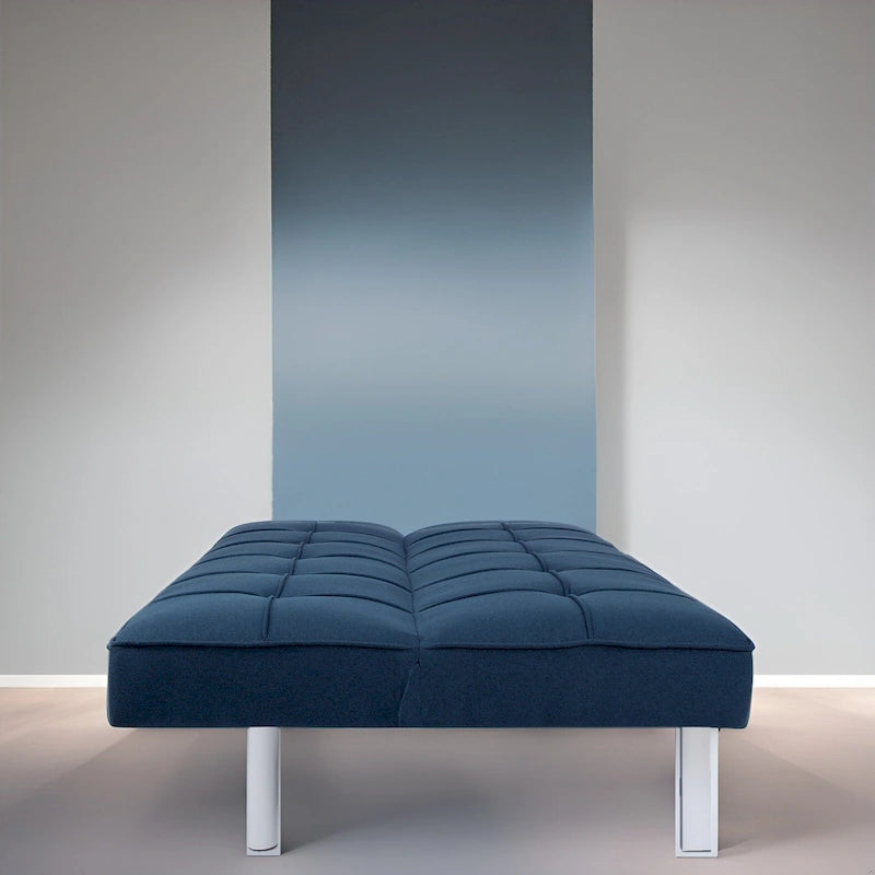 Canapé-lit futon moderne et confortable – Capitonnage, convertible, tissu de lin, canapé-lit pour salon ou chambre d'amis