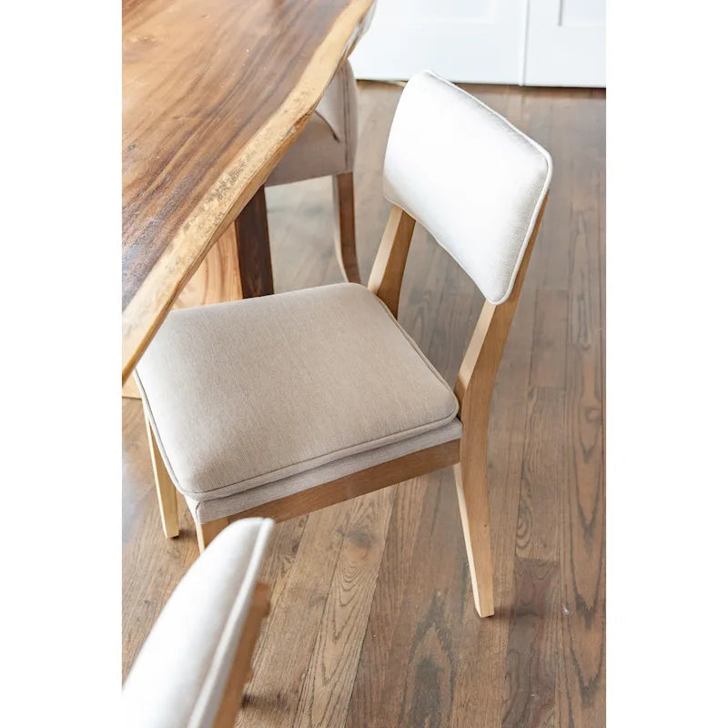 Chaises de salle à manger rembourrées en bois massif (Lot de 2)