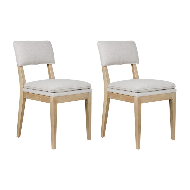 Chaises de salle à manger rembourrées en bois massif (Lot de 2)