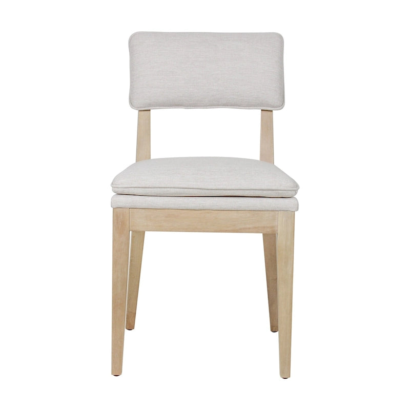 Chaises de salle à manger rembourrées en bois massif (Lot de 2)