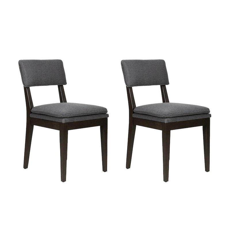 Chaises de salle à manger rembourrées en bois massif (Lot de 2)