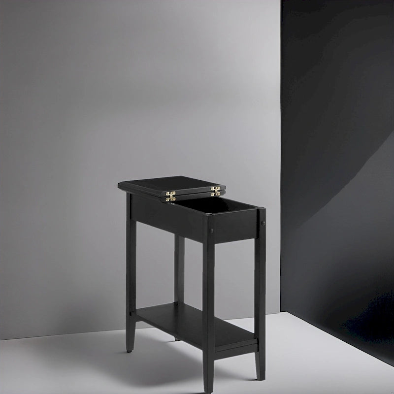 Table d'appoint en bois avec plateau rabattable et étagère de rangement pratique