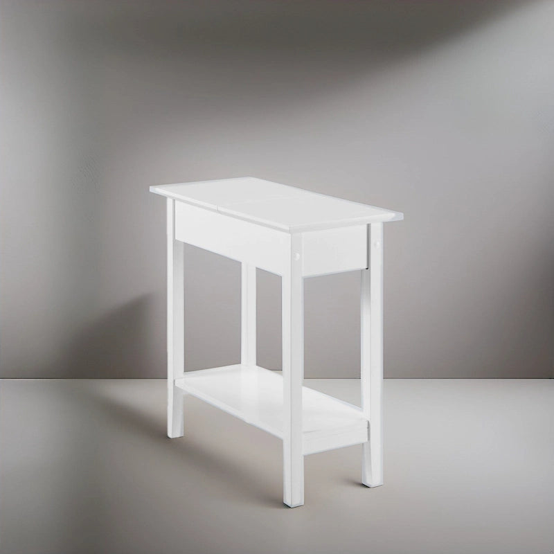 Table d'appoint en bois avec plateau rabattable et étagère de rangement pratique