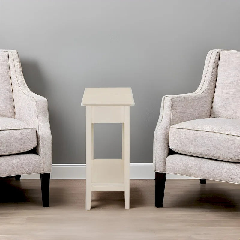 Table d'appoint en bois avec plateau rabattable et étagère de rangement pratique
