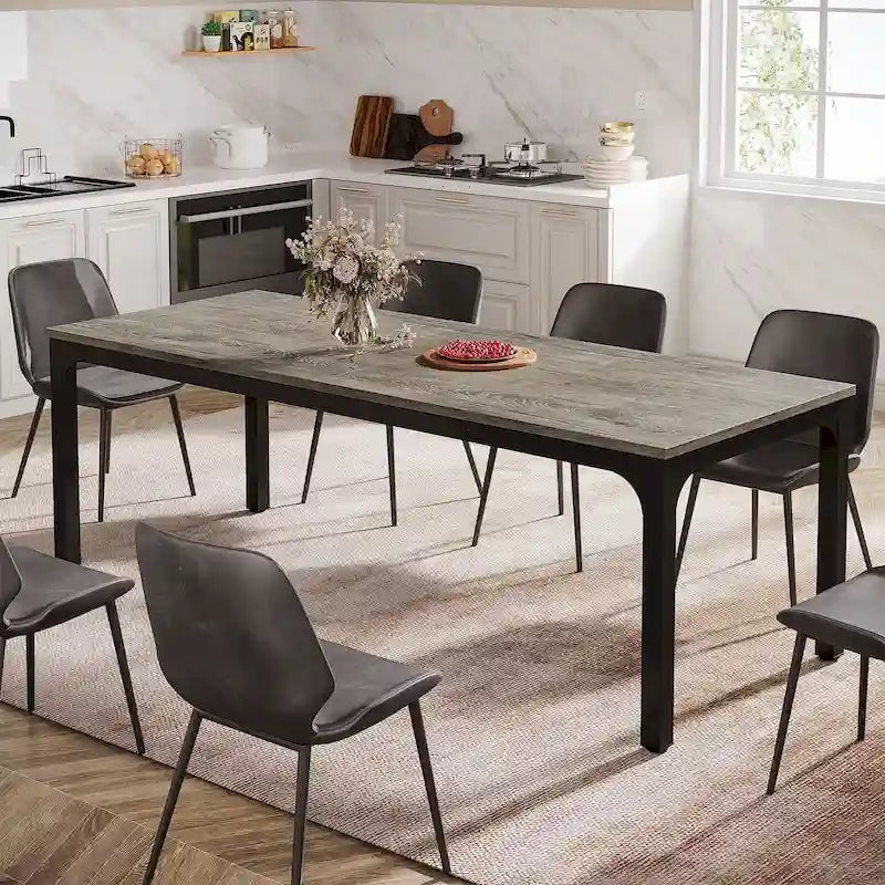 Table à manger rectangulaire de 78 pouces, convient au salon