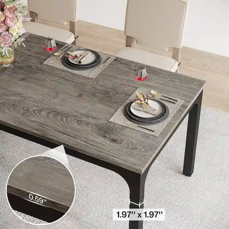 Table à manger rectangulaire de 78 pouces, convient au salon