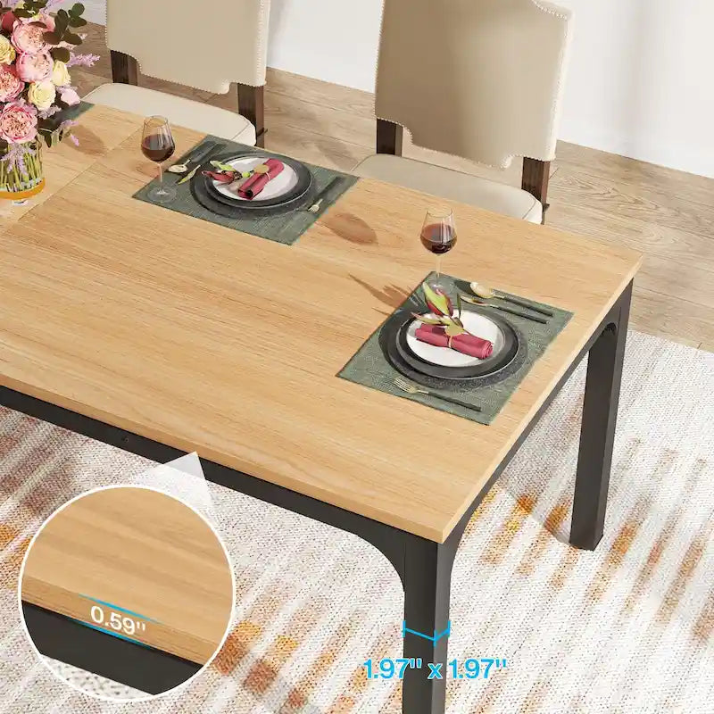 Table à manger rectangulaire de 78 pouces, convient au salon