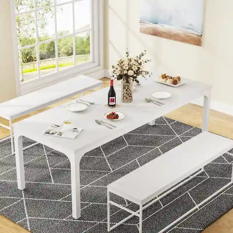 Table à manger rectangulaire de 78 pouces, convient au salon