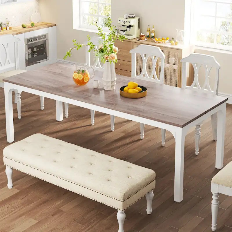 Table à manger rectangulaire de 78 pouces, convient au salon