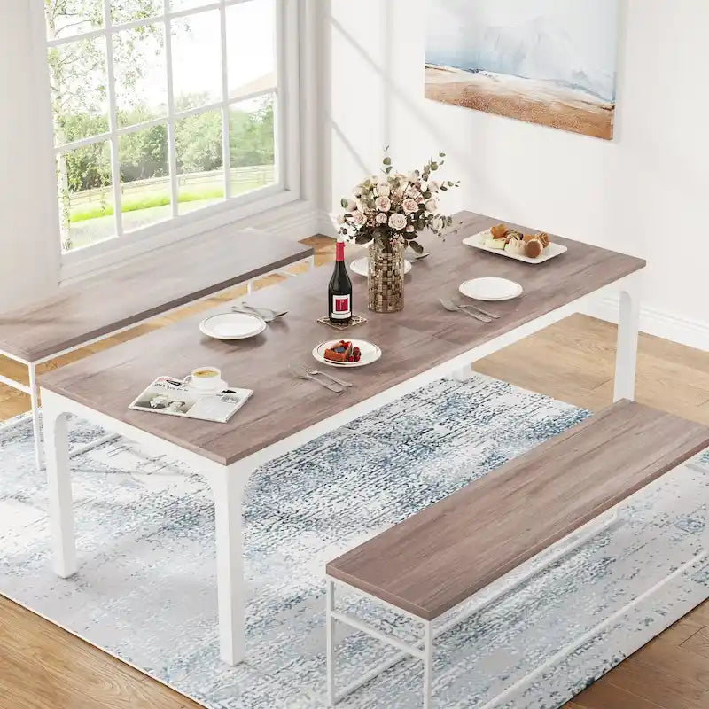 Table à manger rectangulaire de 78 pouces, convient au salon