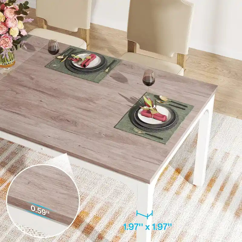 Table à manger rectangulaire de 78 pouces, convient au salon