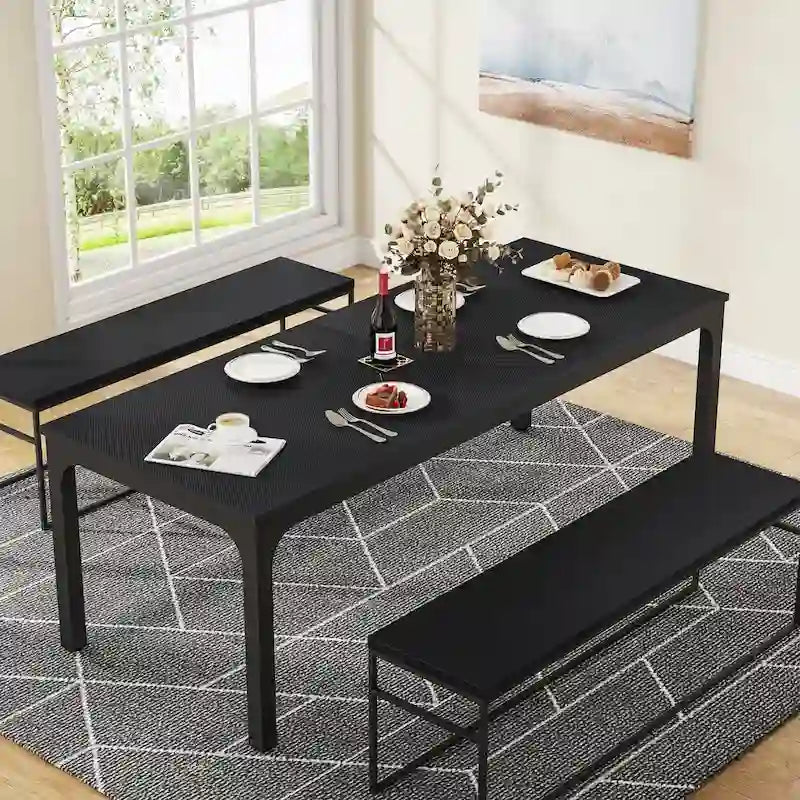 Table à manger rectangulaire de 78 pouces, convient au salon
