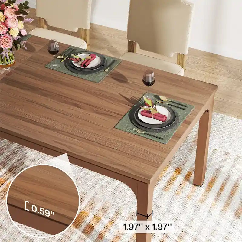 Table à manger rectangulaire de 78 pouces, convient au salon