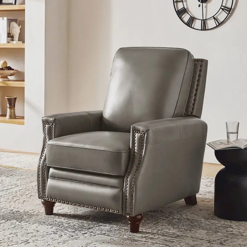 Fauteuil inclinable en cuir véritable de style médiéval-moderne en forme de cigare