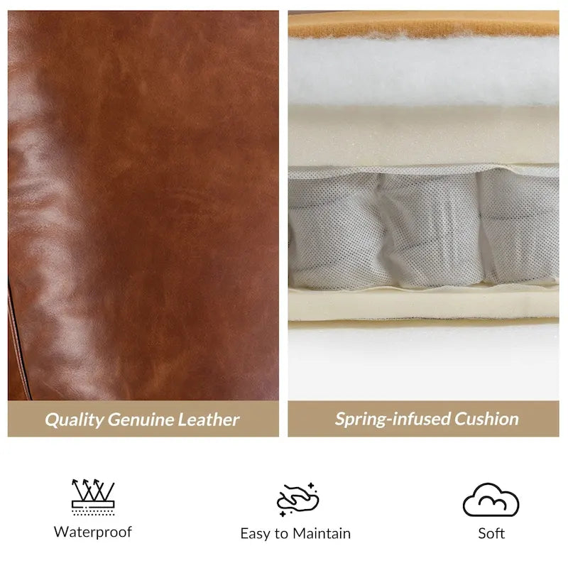 Fauteuil inclinable en cuir véritable de style médiéval-moderne en forme de cigare