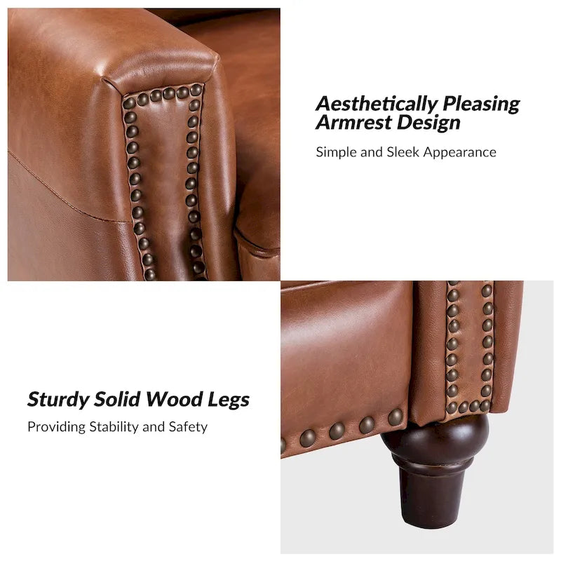 Fauteuil inclinable en cuir véritable de style médiéval-moderne en forme de cigare