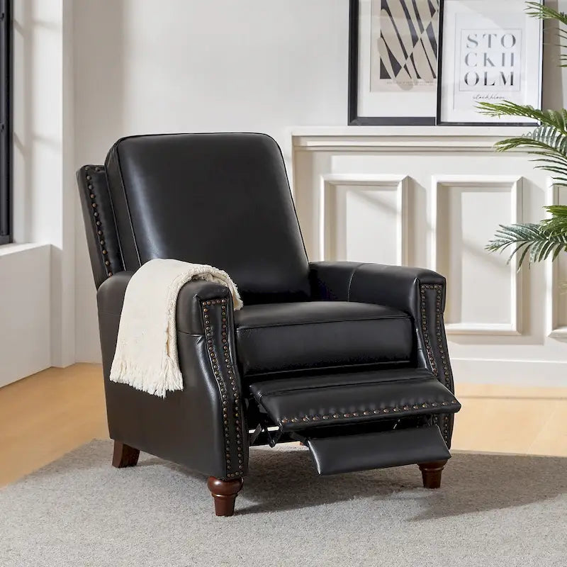 Fauteuil inclinable en cuir véritable de style médiéval-moderne en forme de cigare