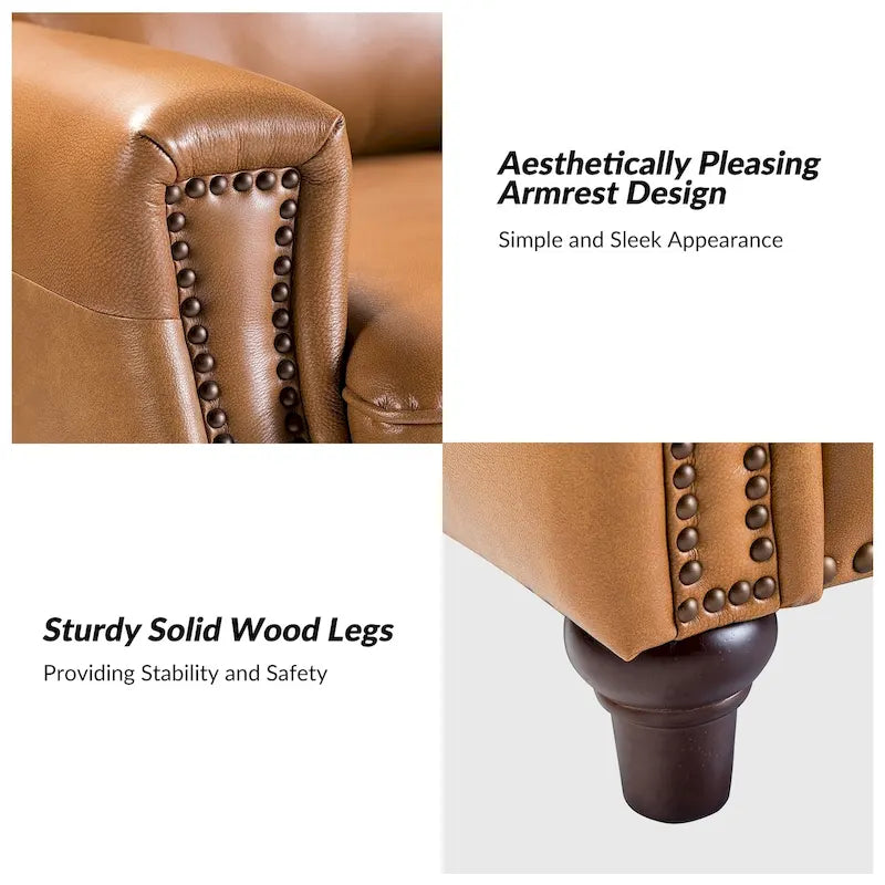 Fauteuil inclinable en cuir véritable de style médiéval-moderne en forme de cigare