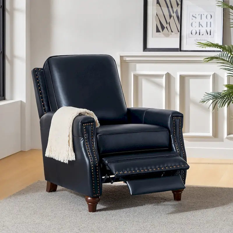 Fauteuil inclinable en cuir véritable de style médiéval-moderne en forme de cigare