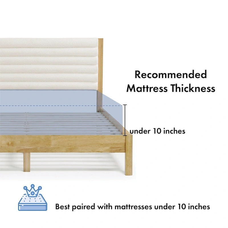 Lit plateforme queen matelassé capitonné de style moderne