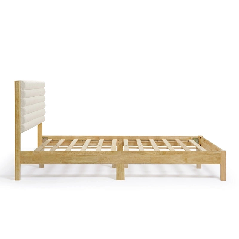 Lit plateforme queen matelassé capitonné de style moderne
