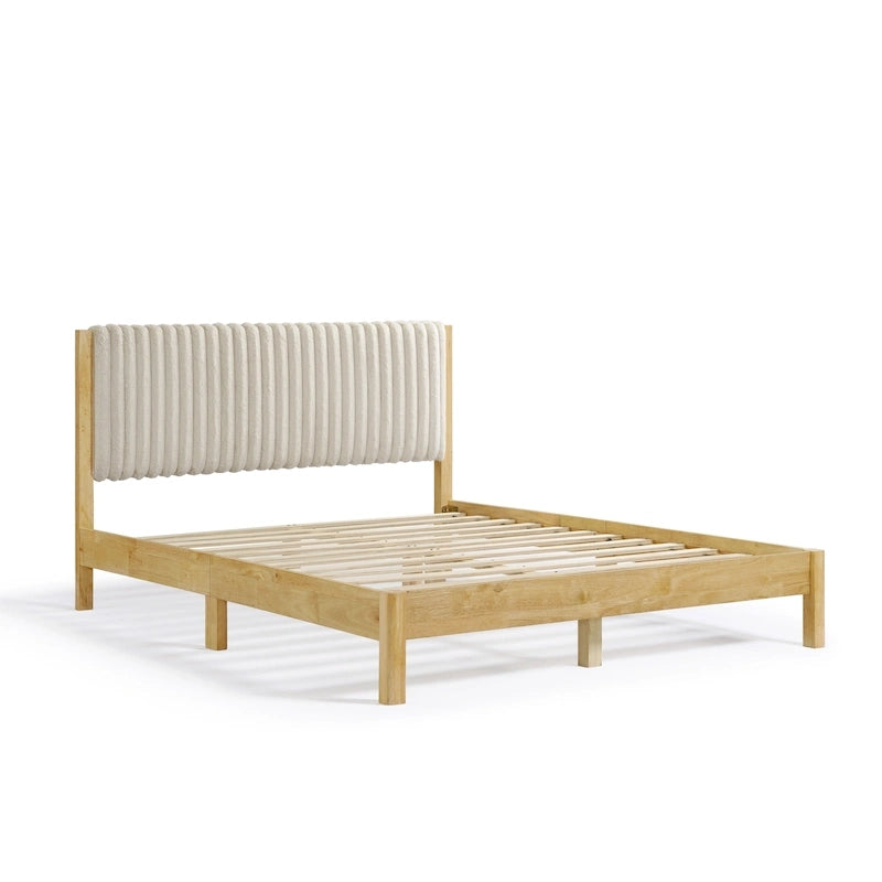 Lit plateforme queen matelassé capitonné de style moderne