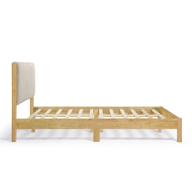 Lit plateforme queen matelassé capitonné de style moderne