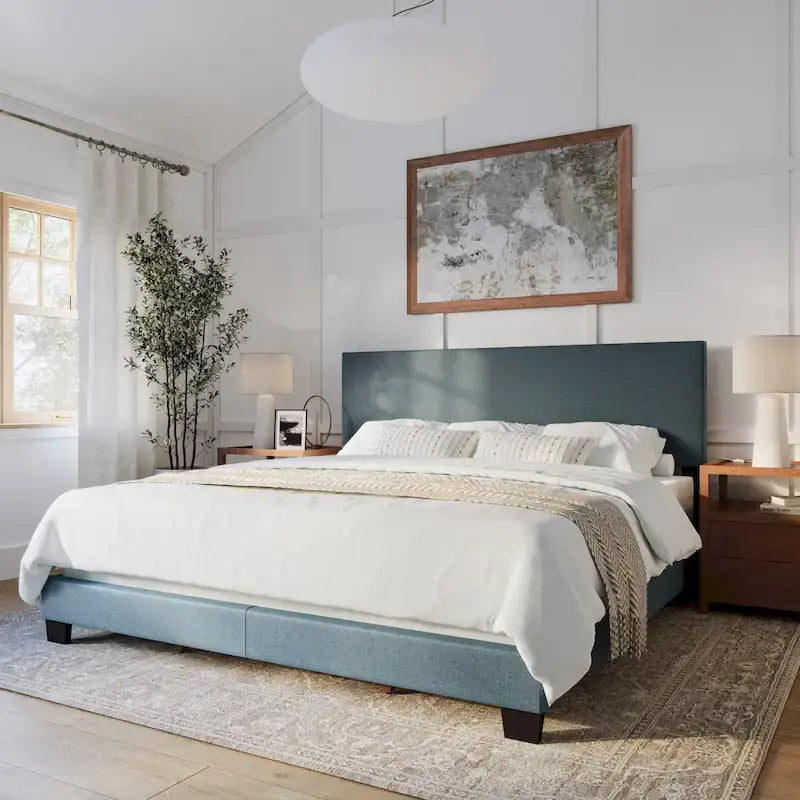 Lit King moderne, sommier tapissier requis