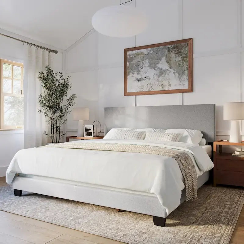 Lit King moderne, sommier tapissier requis