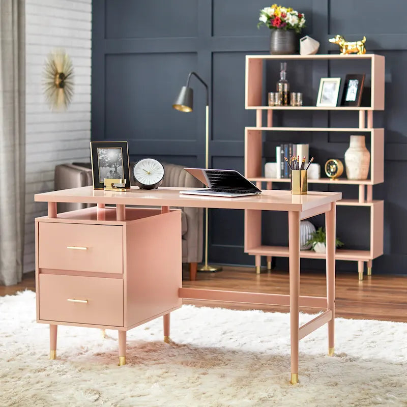 Bureau moderne de style médiéval à double tiroir