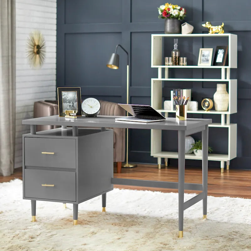 Bureau moderne de style médiéval à double tiroir