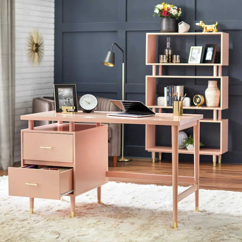 Bureau moderne de style médiéval à double tiroir