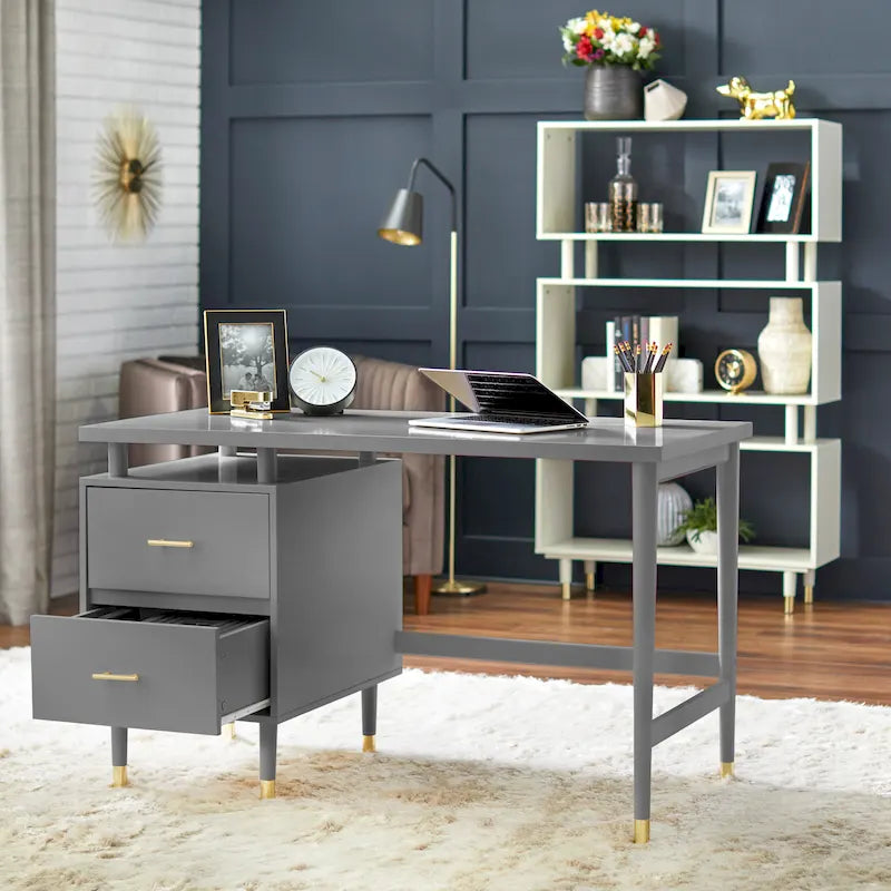 Bureau moderne de style médiéval à double tiroir