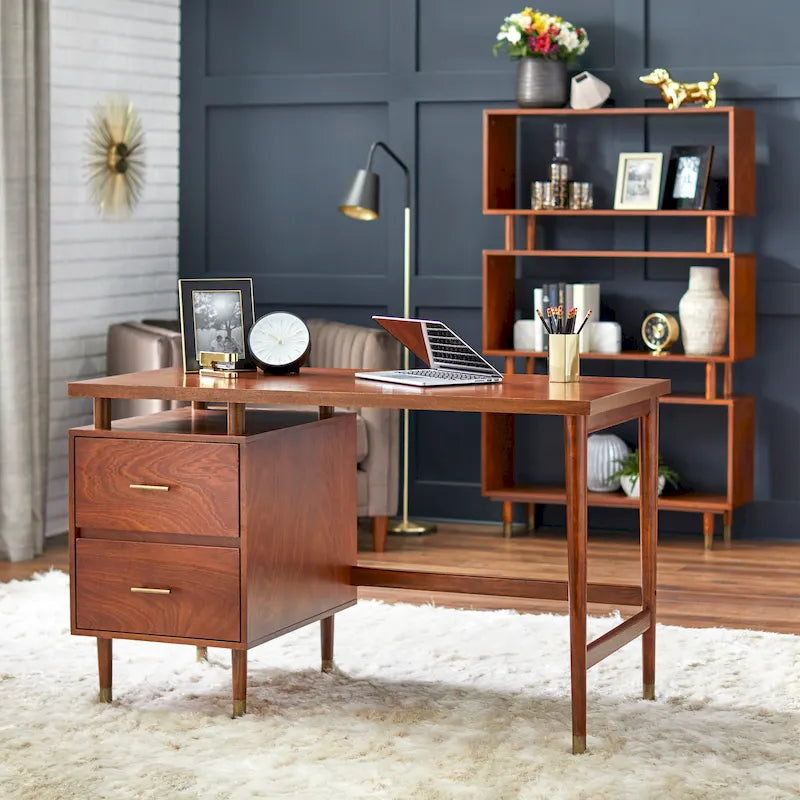 Bureau moderne de style médiéval à double tiroir