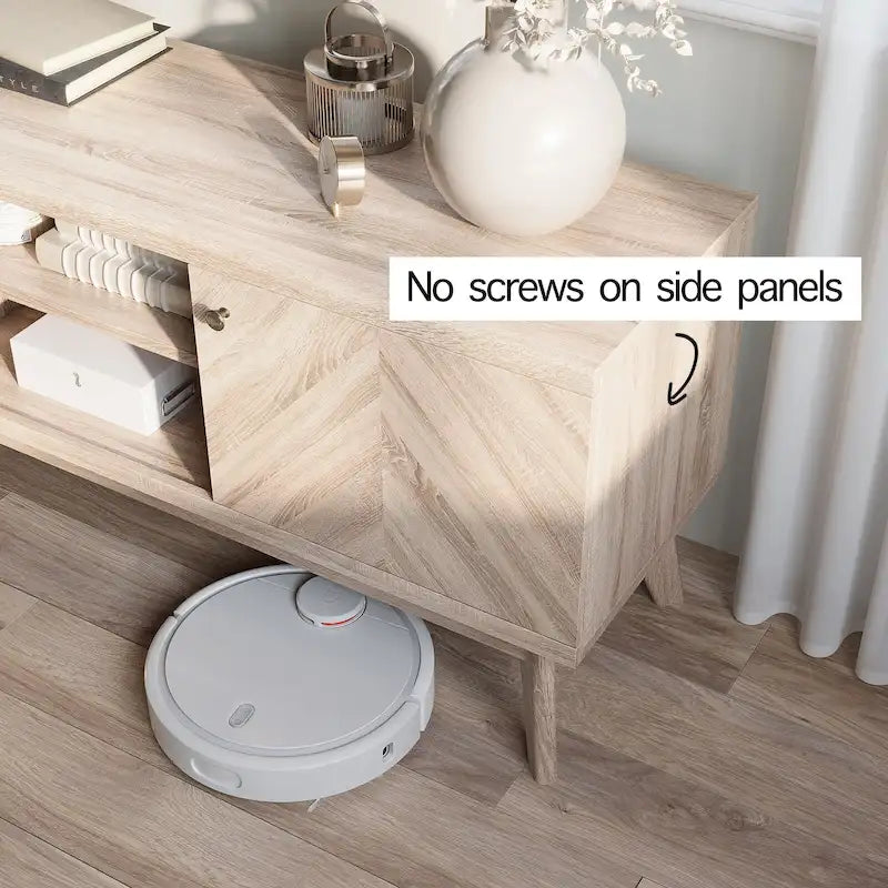 Meuble TV à chevrons moderne du milieu du siècle