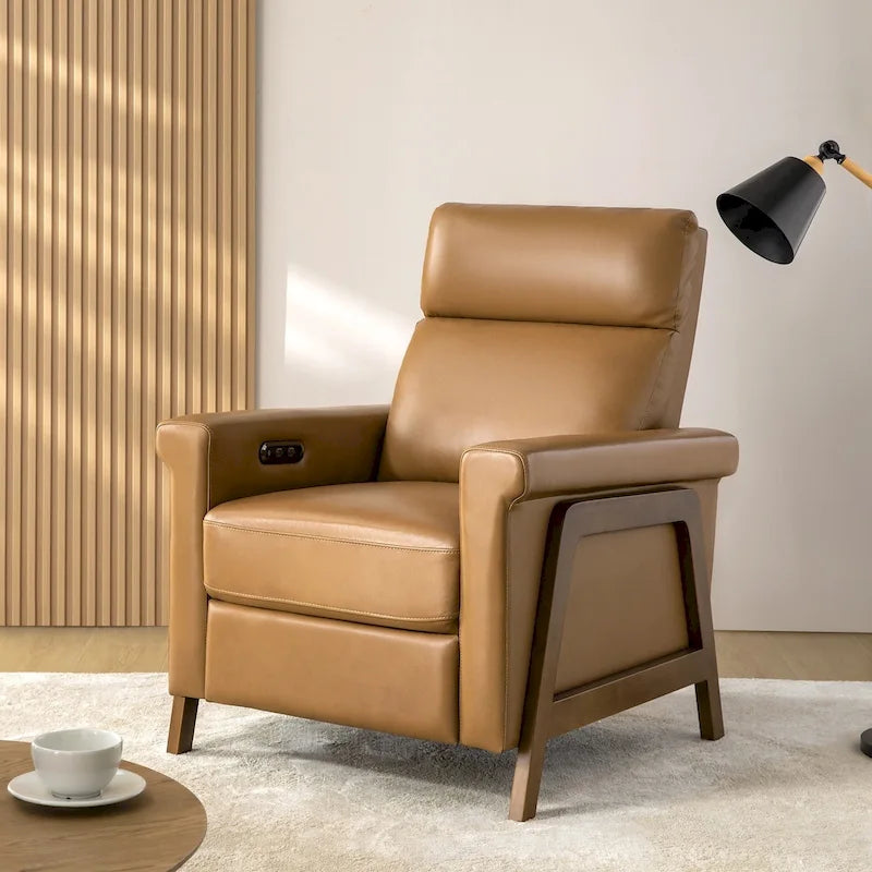 Fauteuil inclinable électrique moderne en cuir avec port USB