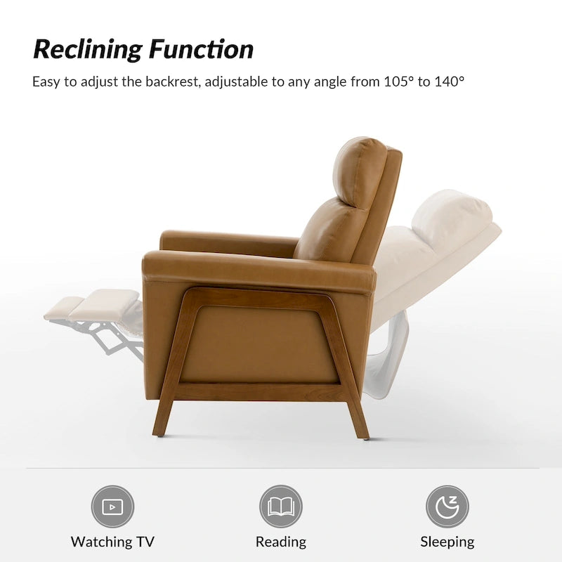 Fauteuil inclinable électrique moderne en cuir avec port USB