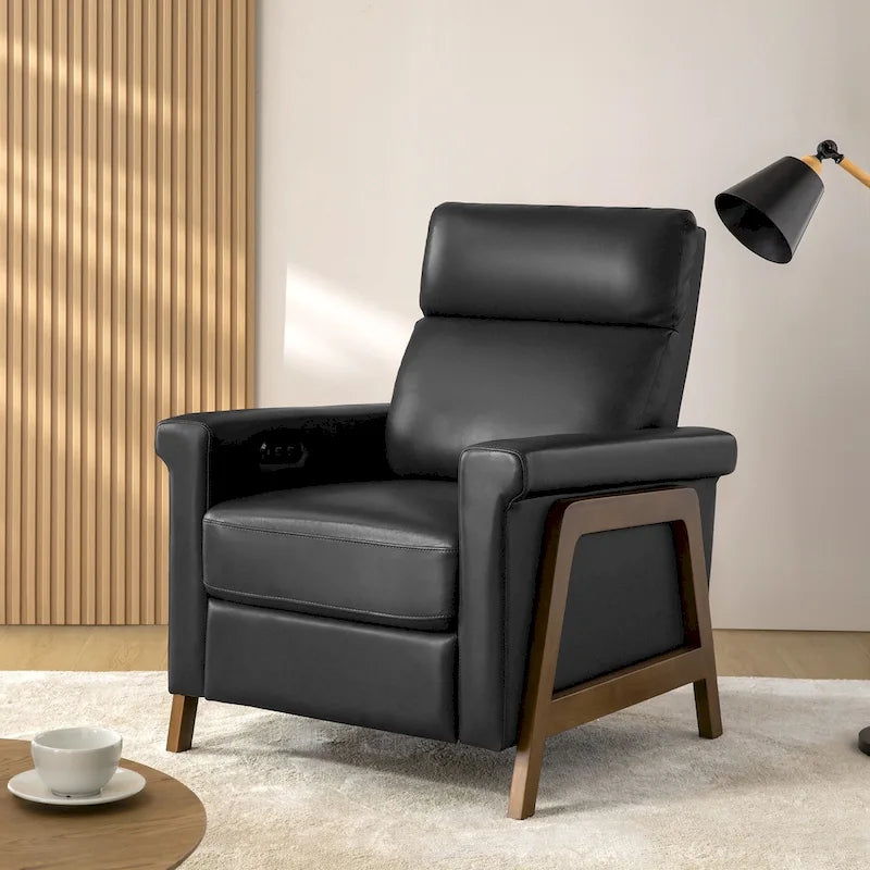 Fauteuil inclinable électrique moderne en cuir avec port USB