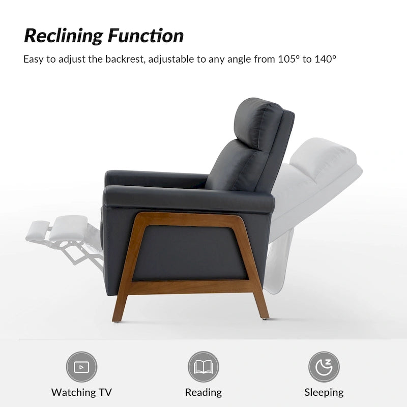 Fauteuil inclinable électrique moderne en cuir avec port USB