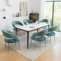 Chaise de salle à manger sans dossier en velours, style Mid-Century Modern