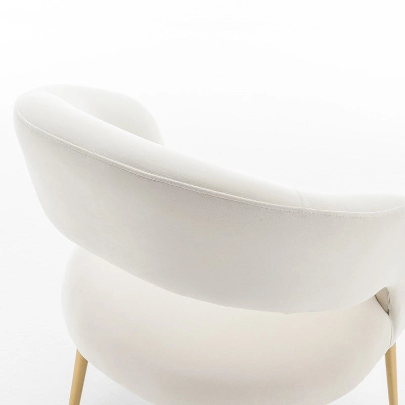 Chaise de salle à manger sans dossier en velours, style Mid-Century Modern