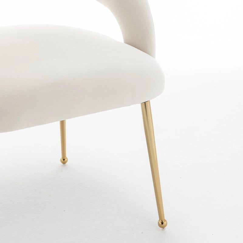 Chaise de salle à manger sans dossier en velours, style Mid-Century Modern