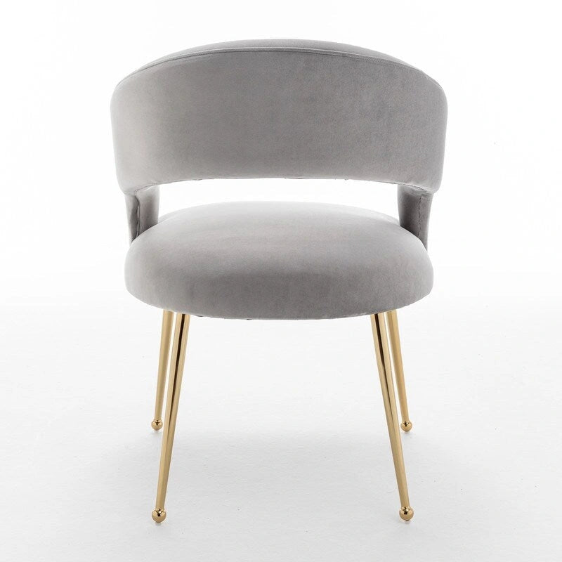 Chaise de salle à manger sans dossier en velours, style Mid-Century Modern