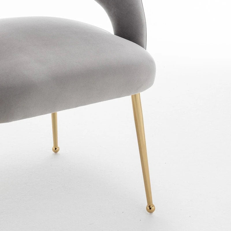 Chaise de salle à manger sans dossier en velours, style Mid-Century Modern