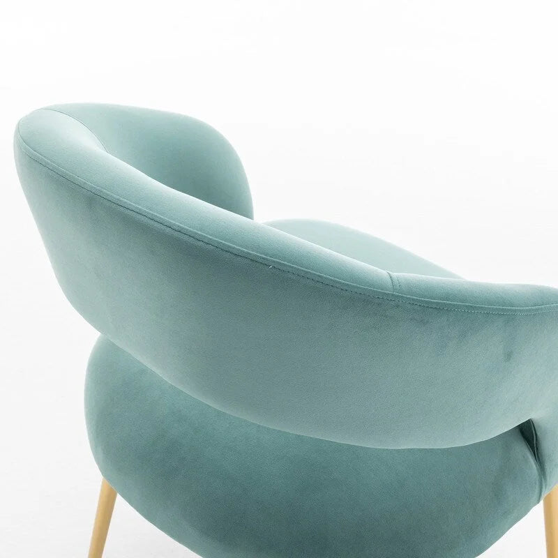 Chaise de salle à manger sans dossier en velours, style Mid-Century Modern