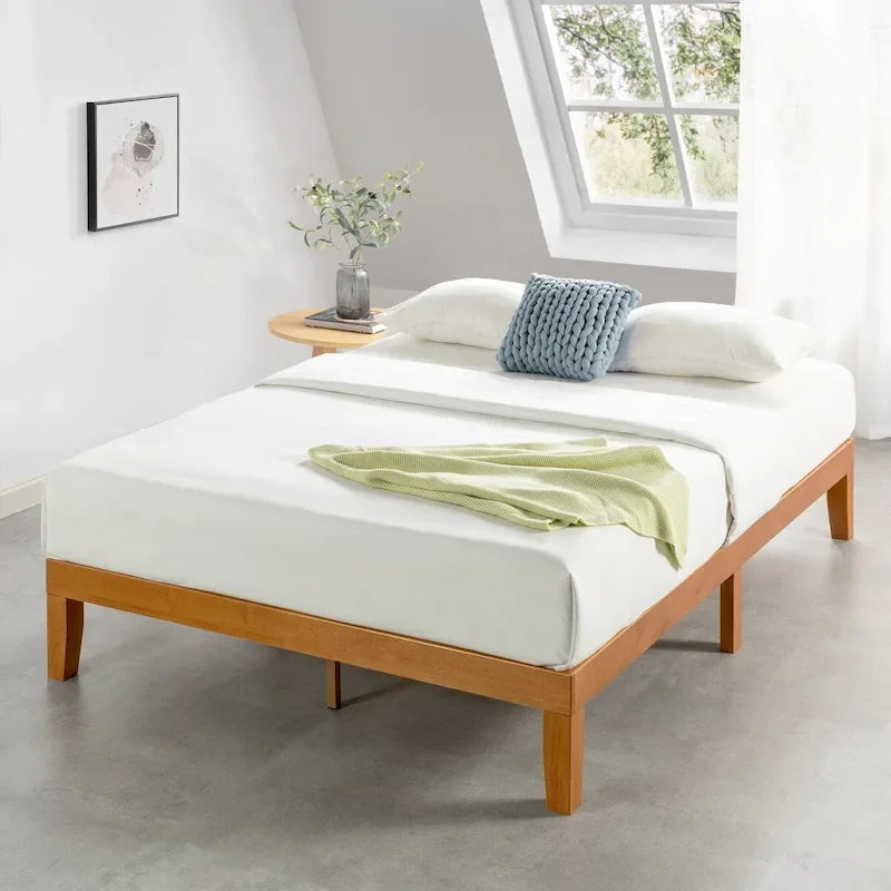 Cadre de lit plateforme classique en bois massif