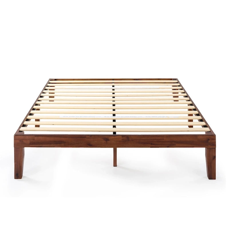 Cadre de lit plateforme classique en bois massif
