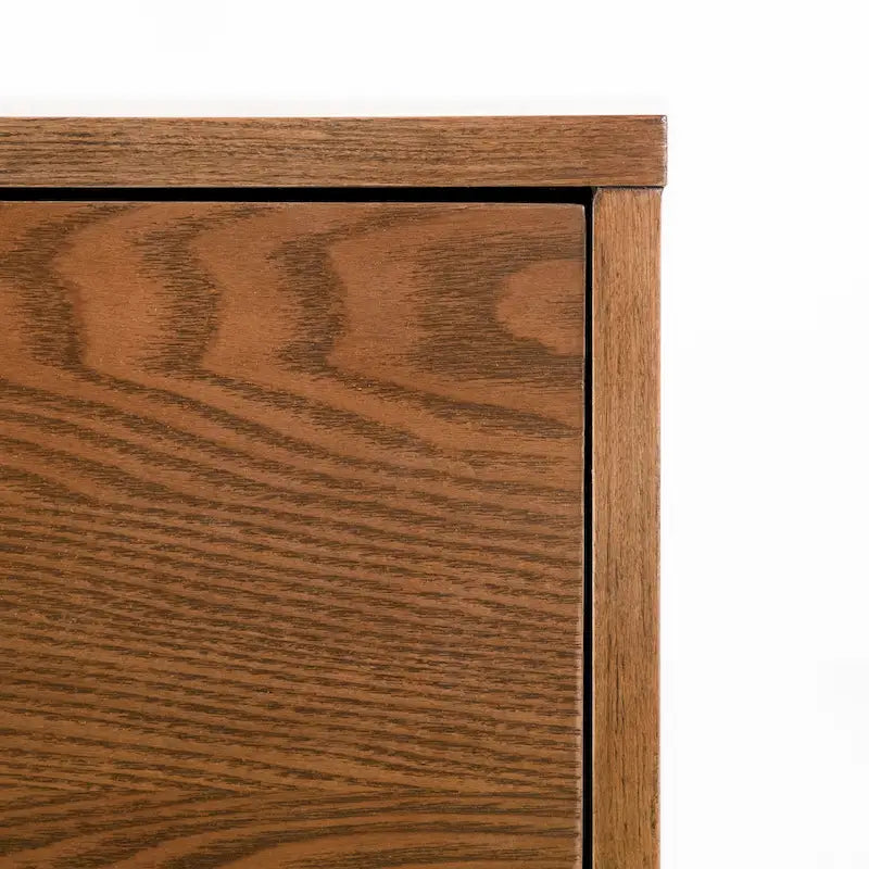 Table de chevet à deux tiroirs en noyer de style Mid-Century