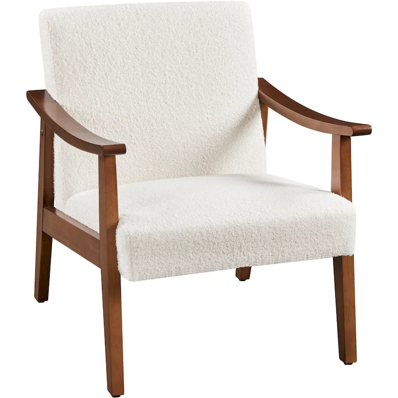 Fauteuil rembourré — Fauteuil en tissu bouclette